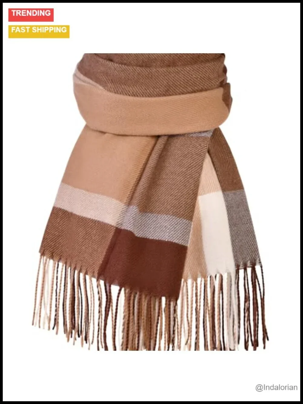 Scottish Checked Cashmere Feel Winter Scarf Long Oversized Fashion Scarf